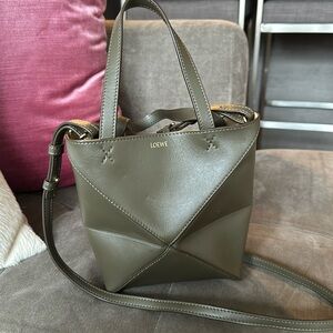 COPY - Loewe Mini dark khaki puzzle bag withh cross body strap. Includes dust b…